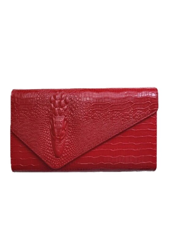 Handbags - Red 3D Crocodile Clutch Novelty Bag NWT